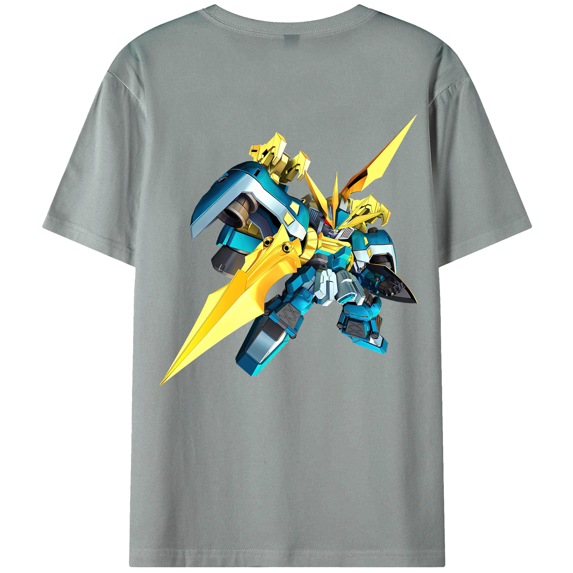 （画像用） 機動戦士ガンダム Mobile Suit Gundam 綿100％ メンズ半袖Tシャツ（バックプリント） 通気性